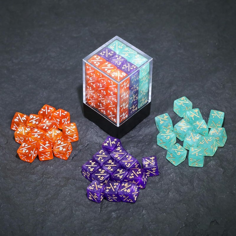 FIGURESLAB Store 36PCS 12mm MTG Life Counters Dice Set with Box, MTG +1/+1 Tokens 6 Sided Mini Dice Set for Magic The gatering, Compatible with TCG CCG Magic Card Gaming Accessories - Image 5